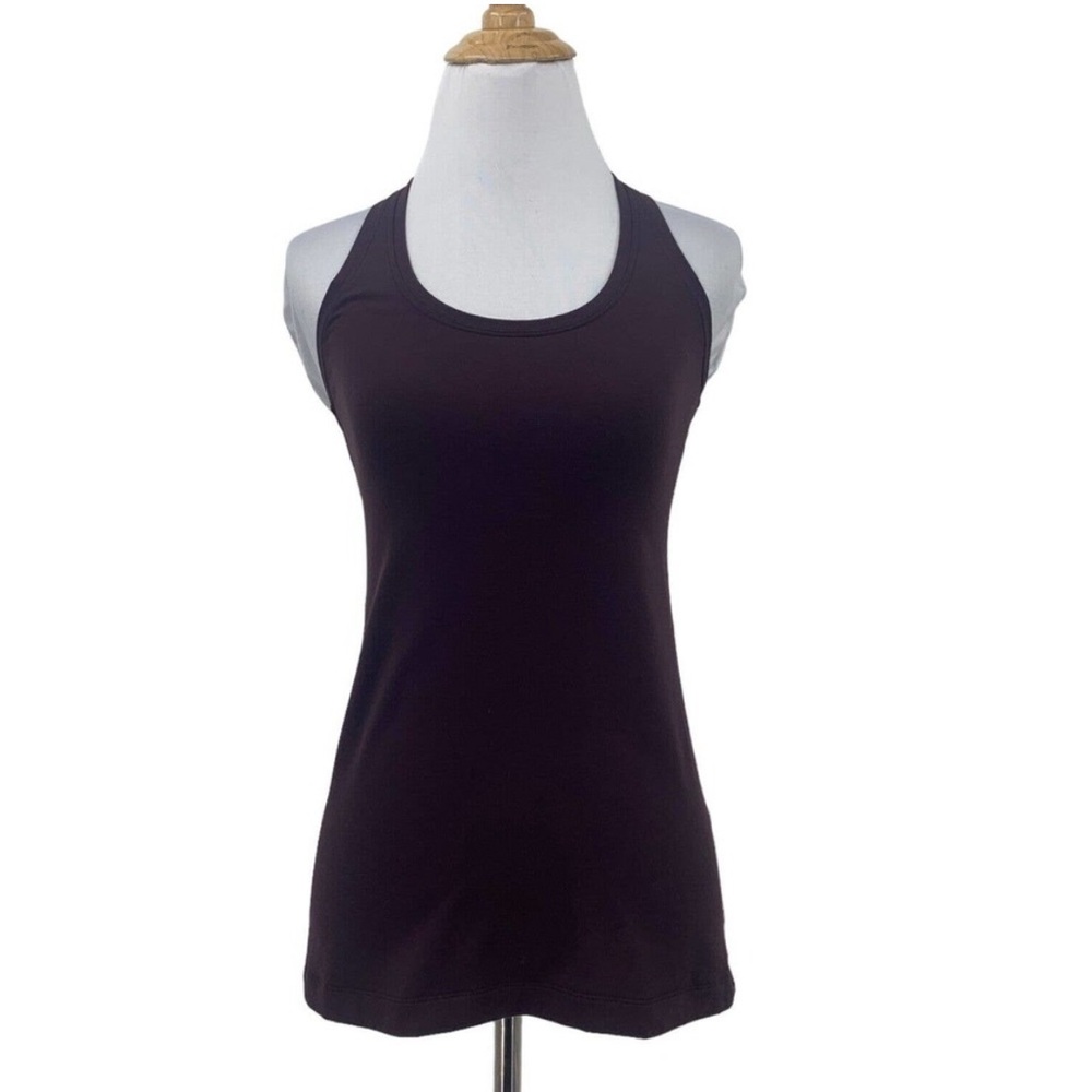 Lululemon Cool Racerback Tank Top Womens 4 Eggplant Stretch Fitted Workout Shirt
